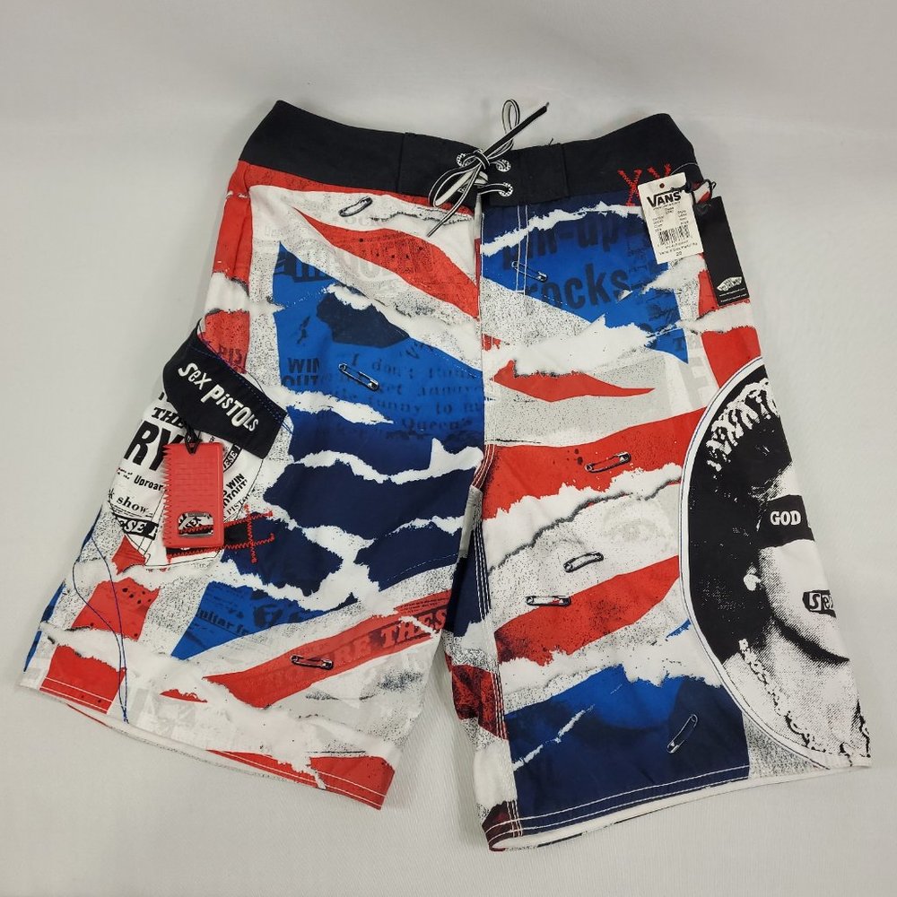 Vans X Sex Pistols Swim Trunks Shorts Men size 28 or Youth Medium